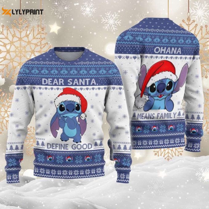 Cute Stitch Ugly Christmas Sweater – Disney Holiday Sweatshirt Perfect Gift For Her