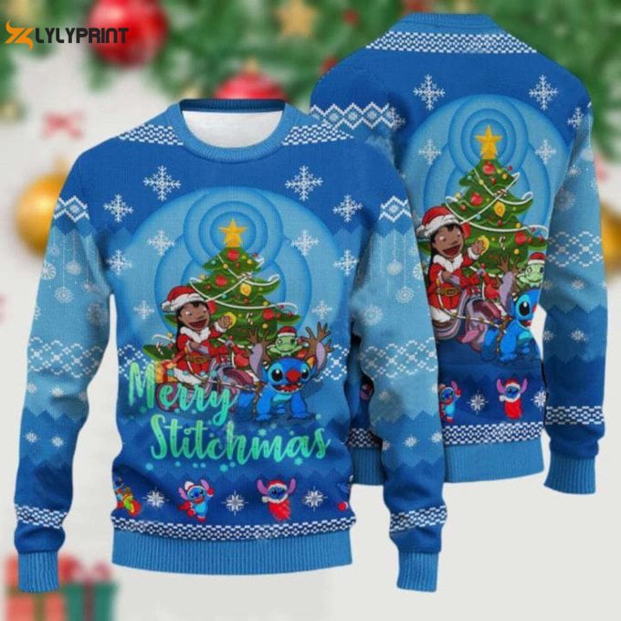 Disney Santa Stitch Jacket: Merry Stitchmas Sweater For Men &Amp;Amp; Women – Perfect Disneyland Vacation Family Gift!