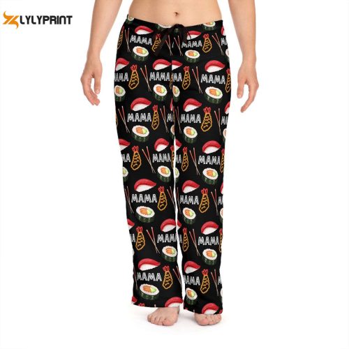 Sushi Lover Gifts: Funny Sushi Pajamas for Her – Teenagers Christmas Gift Idea with Sushi Print Pants & Lounge Pjs