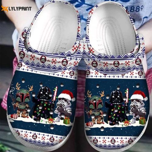 Ugly Pattern Christmas Crocs – SW Movie Characters Crocband Clog Shoes for Men & Women