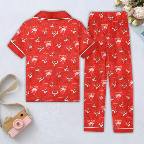 Sydney Swans Women s Short Sleeve Pajamas Set – Perfect Christmas Gift for Women