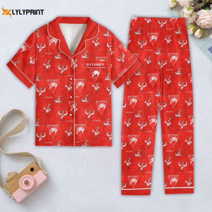 Sydney Swans Women S Short Sleeve Pajamas Set – Perfect Christmas Gift For Women