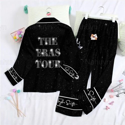 Tay Lor Taylor Version Pajamas Set: Button Down TS Eras Tour Christmas Music PJs