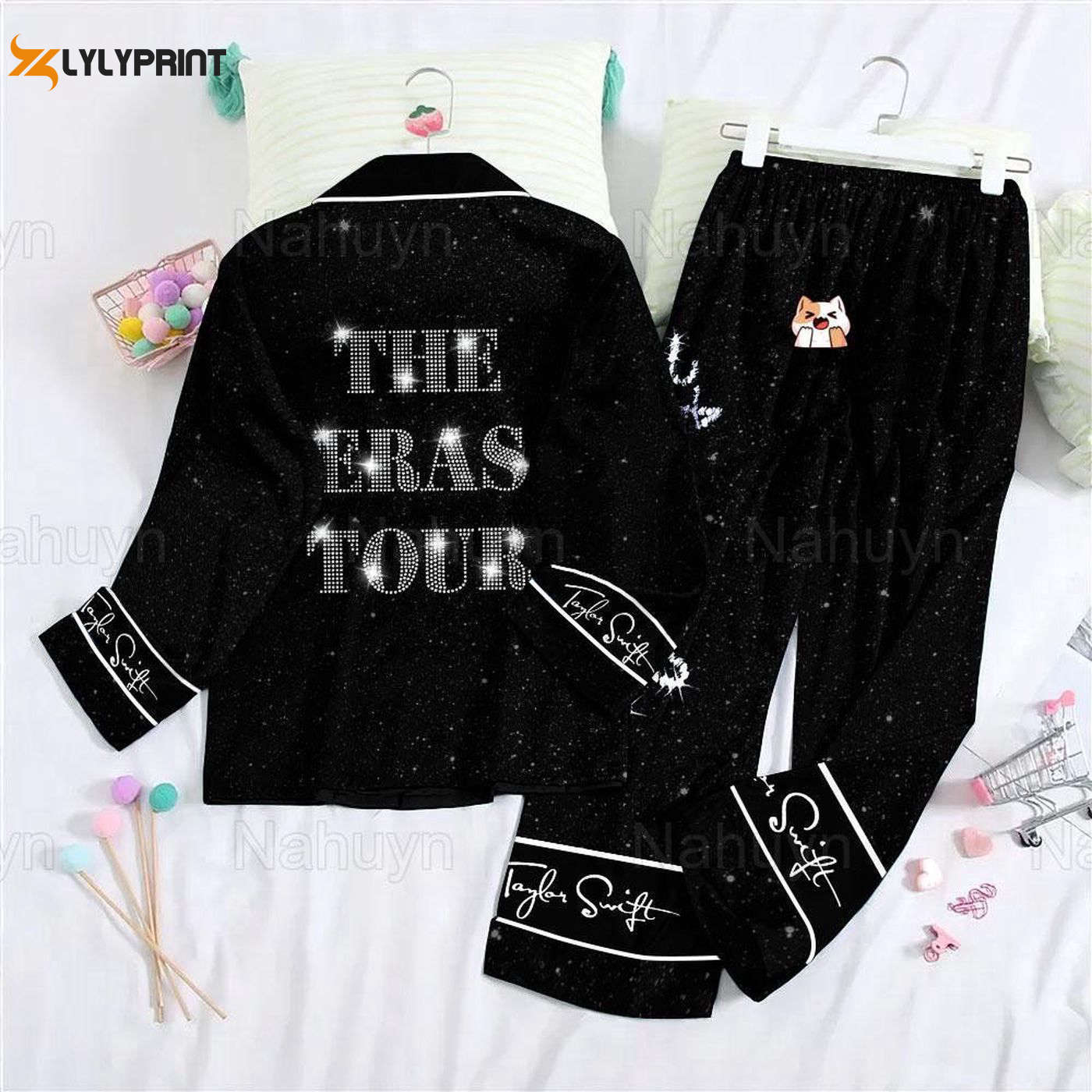 Tay Lor Taylor Version Pajamas Set: Button Down TS Eras Tour Christmas Music PJs Tay Lor Taylor Version Pajamas Set: Button Down TS Eras Tour Christmas Music PJs