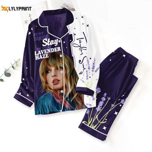 Stylish Taylor Swift Pajama Set – ANHNV 3101: Button Down Sleepwear for a Comfy Night