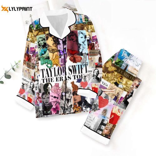 Taylor Swift Button Down Pajamas Set – Perfect Women s Christmas Gift