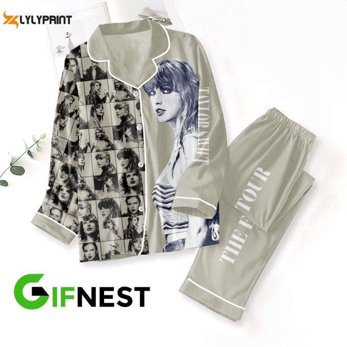 Stylish Taylor Swift Button Down Pajama Set – Tantn 1805: Comfortable &Amp;Amp; Trendy Sleepwear