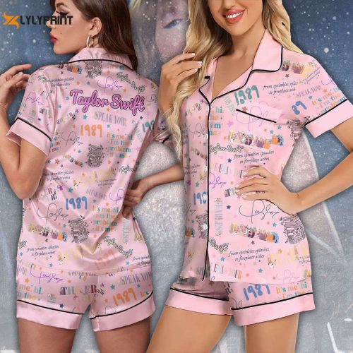 Stylish Taylor Swift Imitation Silk Pajama Set – Short Sleeve VANDH 821