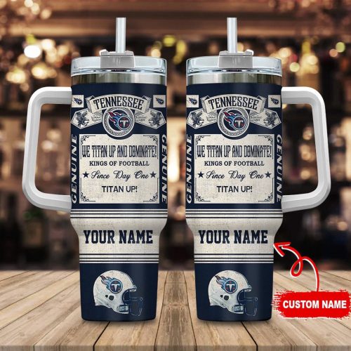 Tennessee Titans Vintage King of Football 40oz Stanley Tumbler – Custom Name Gift for Fans