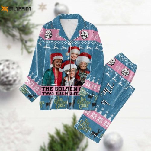 Golden Girl Christmas Pajamas Set: Festive Santa Hat PJ Set for Movie TV Series Fans & Perfect Christmas Gift for Men