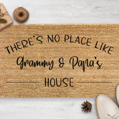 Personalized Family Mat: Christmas Gift for Grammy & Papa s House – Custom Coir Doormat