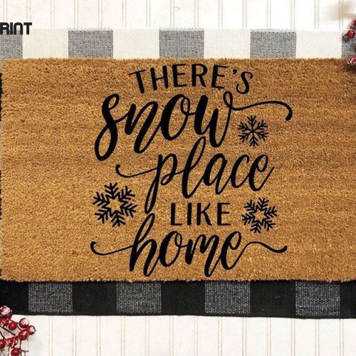 Snowflake Welcome Mat: There’s Snow Place Like Home – Christmas Doormat