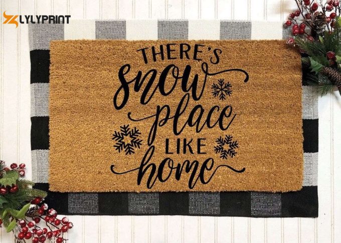 Snowflake Welcome Mat: There’s Snow Place Like Home – Christmas Doormat