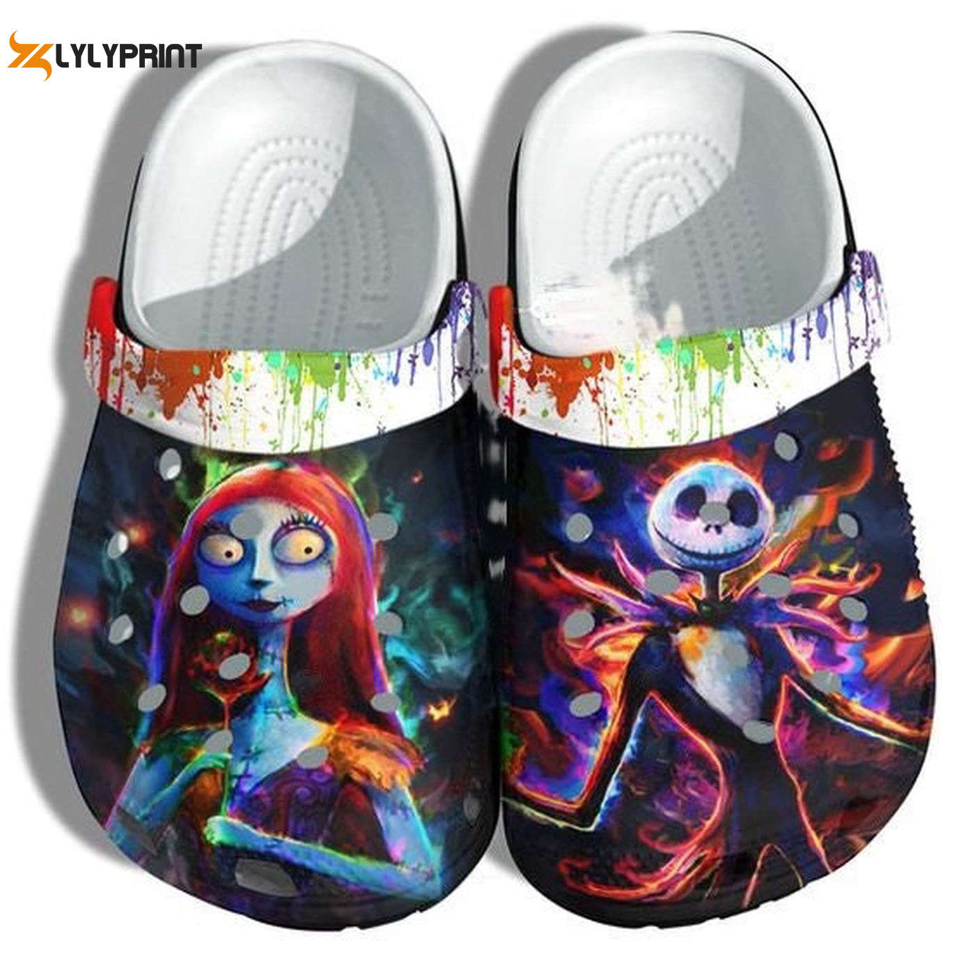 Colorful Tie Dye Jack Skellington Crocs: Perfect Aunt Halloween & Grandma Christmas Gifts Colorful Tie Dye Jack Skellington Crocs: Perfect Aunt Halloween & Grandma Christmas Gifts