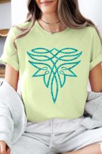 Stylish Turquoise Boot Stitch Graphic T-Shirt: Trendy Design for Fashion Enthusiasts