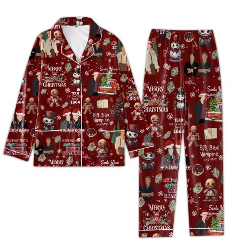 TVD Christmas Button Down Pajamas LA: Festive Sleepwear for a Stylish Holiday!