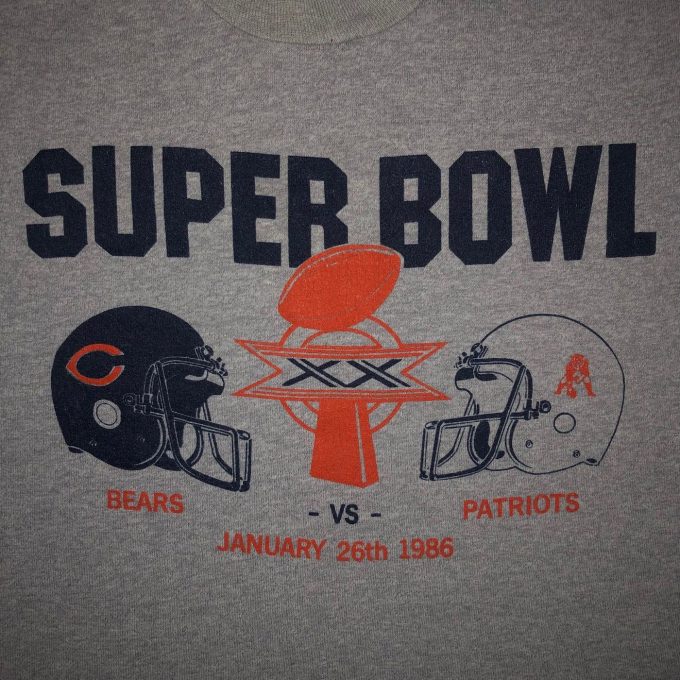 Rare Vintage 1980S Chicago Bears Super Bowl Champions T-Shirt – Single Stitch New England Patriots