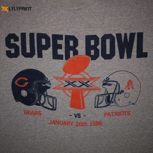 Rare Vintage 1980s Chicago Bears Super Bowl Champions T-Shirt – Single Stitch New England Patriots