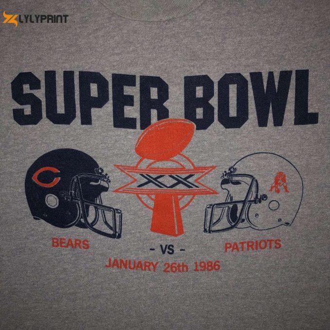 Rare Vintage 1980S Chicago Bears Super Bowl Champions T-Shirt – Single Stitch New England Patriots