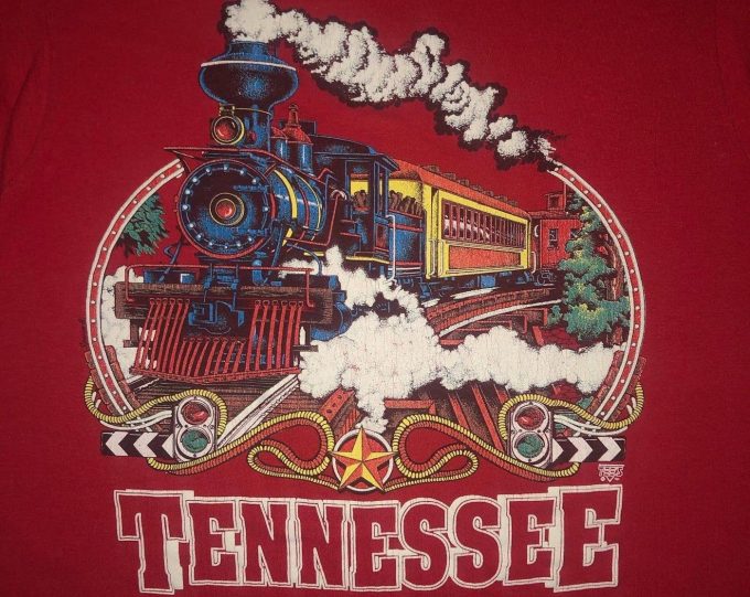 1980S Vintage Tennessee Tourist T-Shirt: Steam Train Screen Stars Single Stitch