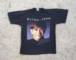 Vintage 1990s Elton John Made In England Black Concert Tour T-Shirt – Hipster Swag Single Stitch