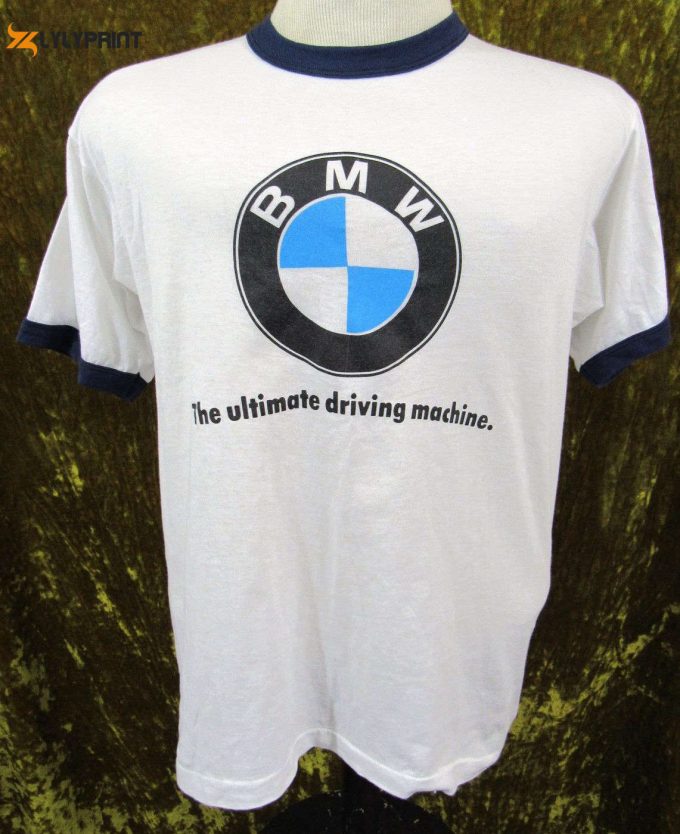 Vintage 80 S Bmw Ringer T-Shirt: The Ultimate Driving Machine Single Stitched – Screen Stars Tag