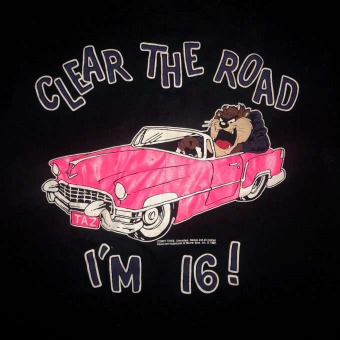 Vintage Funny 1980S Taz Pink Cadillac T-Shirt – Looney Toons Single Stitch Artex Tee