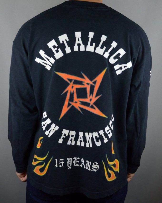 Vintage Metallica Made In La 15 Years 1996 Long Sleeve T-Shirt – Authentic Single Stitch