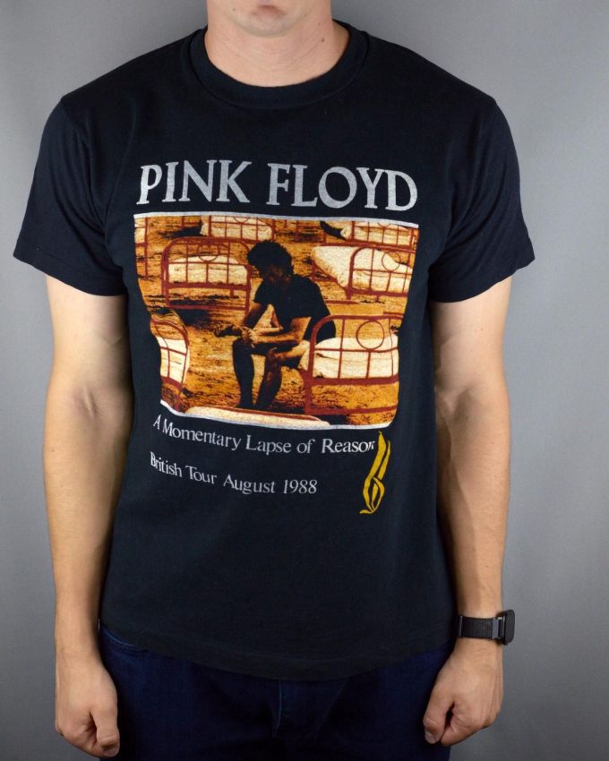 Vintage Pink Floyd 1988 British Tour T-Shirt – Motary Lapse Of Reason – Single Stitch