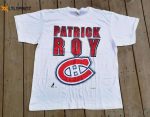 Vintage Rare 90 s Patrick Roy 33 Shirt – Montreal Canadiens Double Sided Tee Made in Canada by Woody Sports