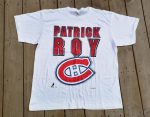 Vintage Rare 90 s Patrick Roy 33 Shirt – Montreal Canadiens Double Sided Tee Made in Canada by Woody Sports