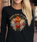 Vintage Sacred Heart Gifts: Sentimental & Marian Devotion Catholic Faith T-Shirt