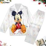 Watercolor Mickey Mouse Pajamas Women Set – Cartoon Gift for Magic Kingdom Trip & Family – Mickey Mouse Pajamas & Tee