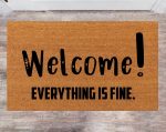 Welcome Everything is Fine: Last Name Monogram Rug – Funny Christmas Doormat Ideal Closing Gift