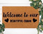 Custom Welcome Doormat: Beautiful Chaos for Housewarming & Christmas – Dad s Present Last Name Rug