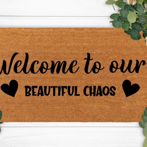 Custom Welcome Doormat: Beautiful Chaos for Housewarming & Christmas – Dad s Present Last Name Rug