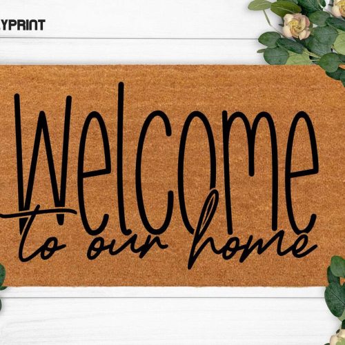 Personalized Christmas Rug: Welcome Pet Lovers to Our Home with Last Name Doormat – Perfect New Year Gift!