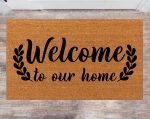 Personalized Christmas Rug: Welcome Pet Lovers to Our Home with Last Name Doormat – Perfect New Year Gift!