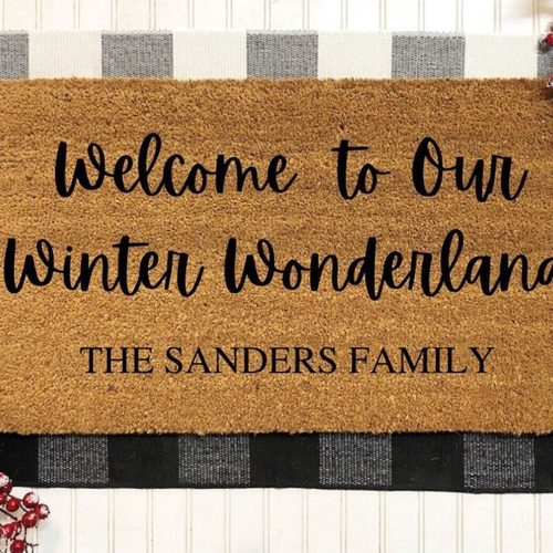 Personalized Winter Wonderland Door Mat: Festive Christmas Doormat