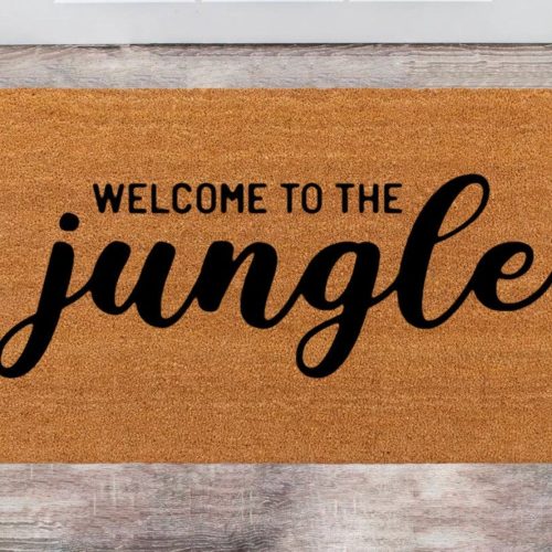 Welcome to the Jungle: Personalized Front Door Rug Monogram & Funny Doormat – Perfect Closing & Christmas Gift