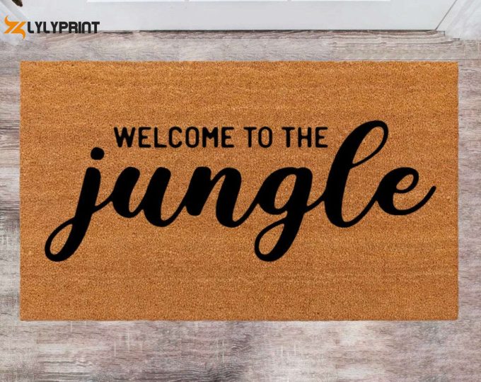 Welcome To The Jungle: Personalized Front Door Rug Monogram &Amp;Amp; Funny Doormat – Perfect Closing &Amp;Amp; Christmas Gift