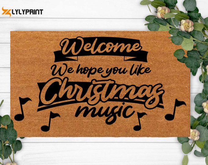 Custom Christmas Music Doormats With Monogram – Personalized Last Name Rug For Wedding – Logo Mat &Amp;Amp; Carpet