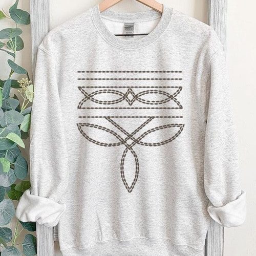 Stylish Western Boot Stitch Sweatshirt: Get the Perfect Blend of Comfort and Fashion