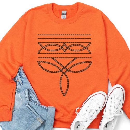 Stylish Western Boot Stitch Sweatshirt: Get the Perfect Blend of Comfort and Fashion