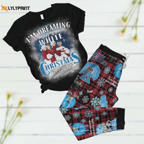 White Christmas Pajamas Set – Dreaming of a White Holiday! Xmas Movie 1954 Pants – Perfect Christmas Gift