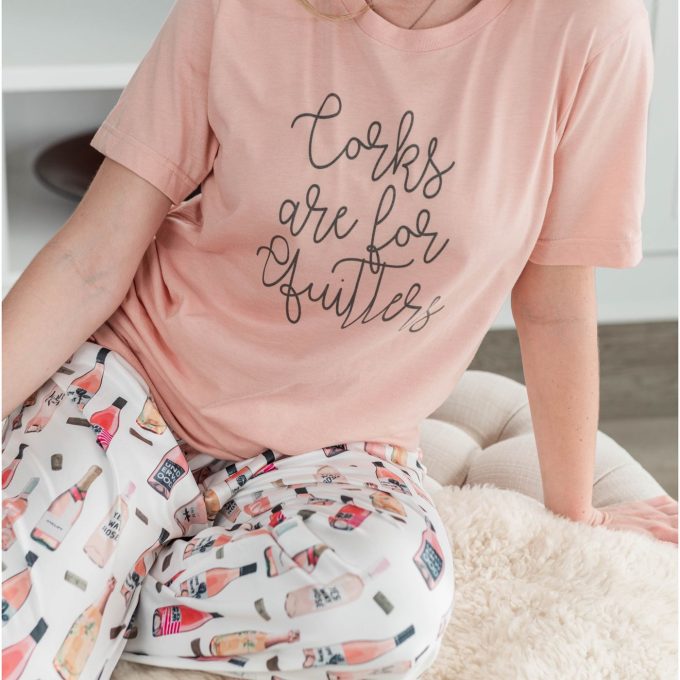 Rose Wine Lover Pajama Pant: Perfect Girls Weekend &Amp; Bachelorette Party Gift Comfy Women S Pjs Ideal Christmas Gift