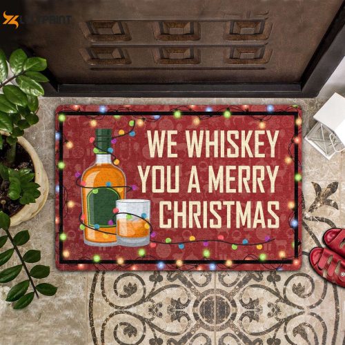 West Highland Terrier Christmas Doormat – Festive Welcome Mat for Housewarming & Front Door Décor