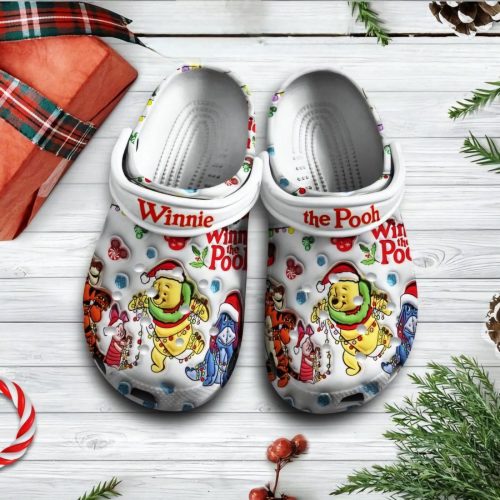 Winnie The Pooh Christmas White Clogs – Festive Decor for Kids & Adults