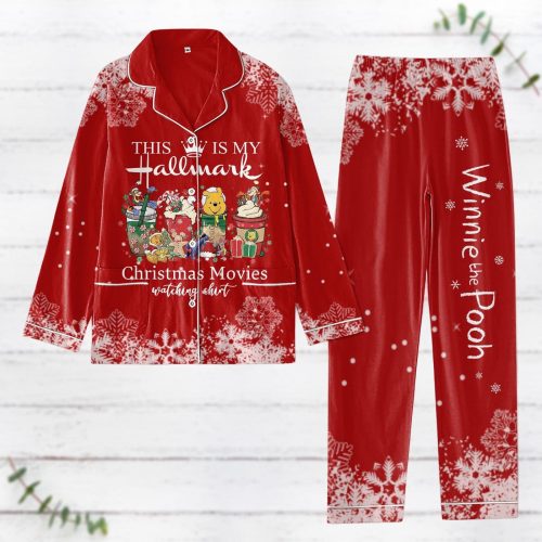 Disney Winnie The Pooh Pajamas Set: Eeyore Piglet Tigger Shirt Hallmark Christmas Movies Watching