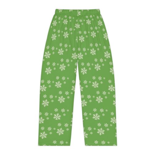 Snowy Winter Comfort: Women s Green Christmas Cozy Pajama Bottoms